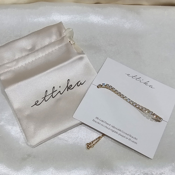 ettika Jewelry - Ettika Adjustable 18k Gold Plated  Crystal Bracelet
